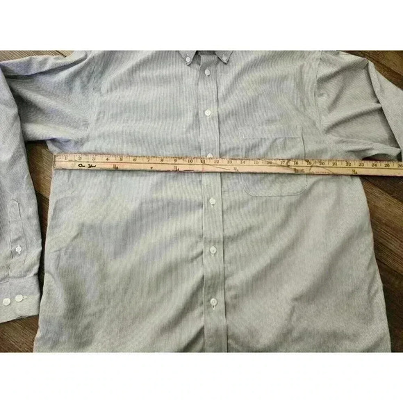 Roundtree & Yorke Gold Label Men's Large Button-Up Shirt Blue White Non Iron - Picture 5 of 6